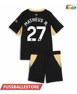 Günstige Manchester City Matheus Nunes #27 Auswärts Trikotsatzt Kinder 2026-27 Kurzarm (+ Kurze Hosen)